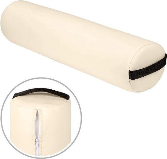 tectake - Massage Hocker met 2 rolkussens beige 400430