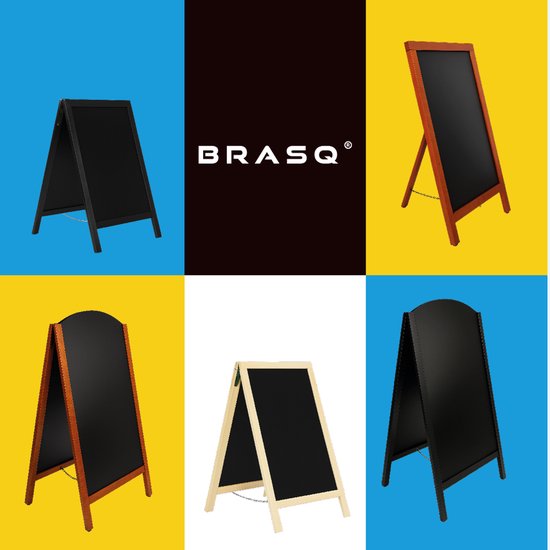 BRASQ Krijtstoepbord Blank - 55x 85 CM - Krijtbord - Reclamebord - Stoepbord - Enkelzijdig - voor Binnen en Buiten - Horeca