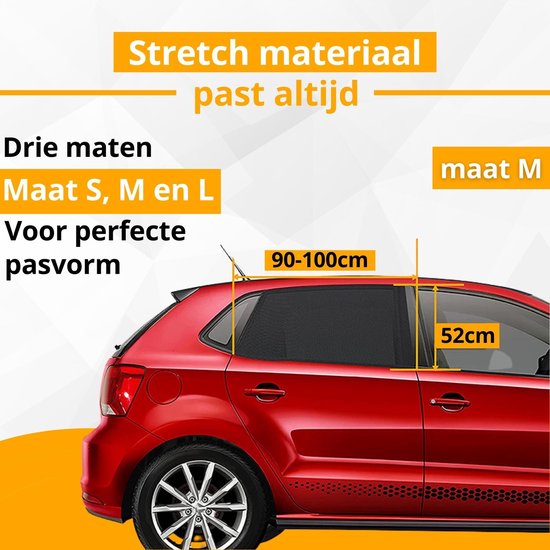 Urban State - Zonwering voor zijruit auto baby - Universeel - UV bescherming - Maat M - Zwart