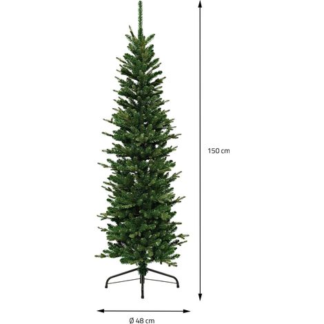 Nampook Smalle Kunstkerstboom & Pencil Kerstboom Met Scharniersysteem 150 cm – Groen – PE En PVC
