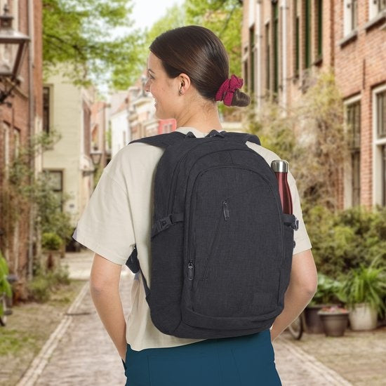 TRVLMORE Rugzak - 25L - 15,6 inch - Laptop Rugtas - Schooltas - Unisex - Spatwaterdicht Zwart
