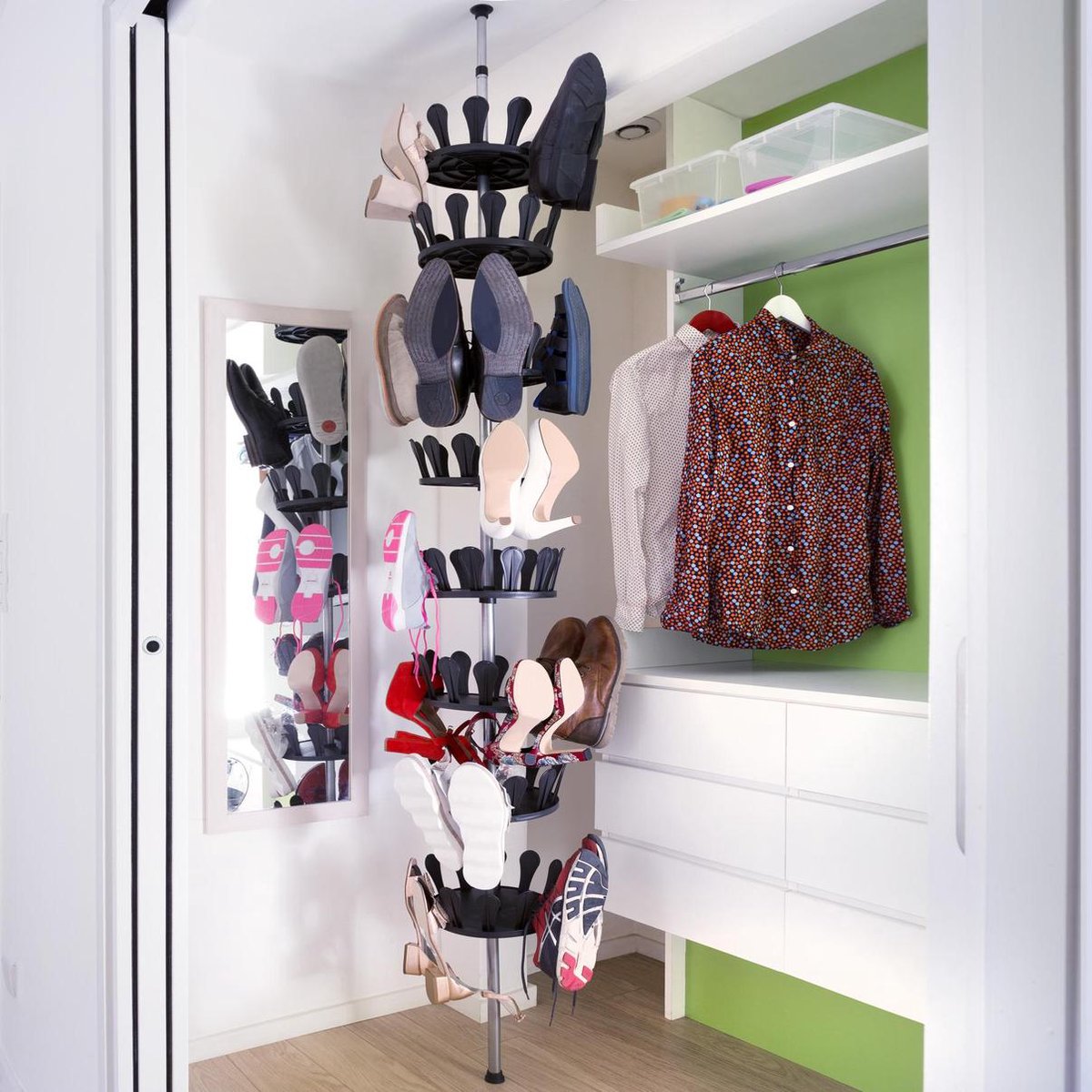 tectake® - schoenencarrousel - voor 96 schoenen - 402645