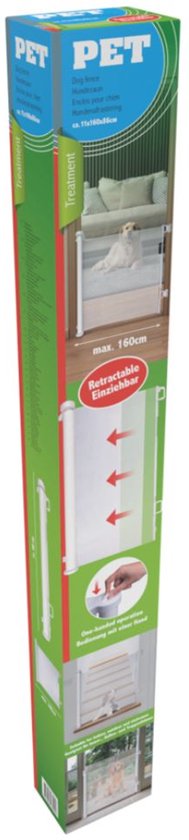 maxxpro Uitschuifbaar Hekje - 11 x 160 x 86 CM - Bediening met 1 Knop - Flexibel - Wit