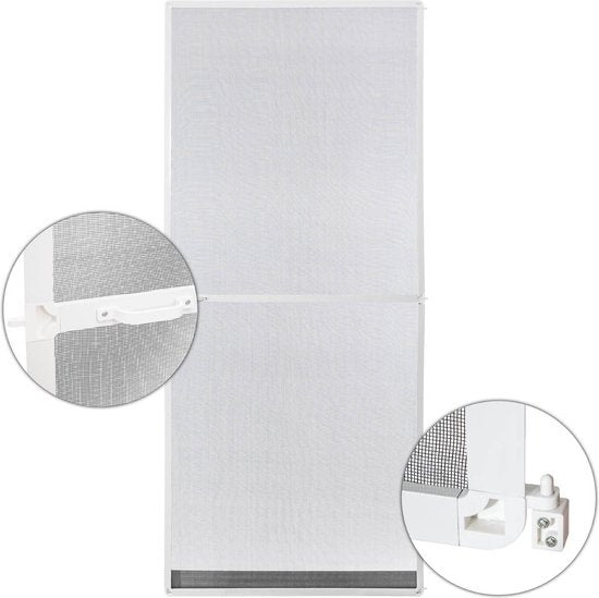 tectake - Vliegengordijn vliegenhor hordeur - 95x210 cm - wit - 401198