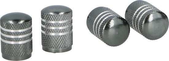 Dunlop Ventieldoppen Aluminium – Zilvergrijs – Set van 4 – Auto Ventiel Caps