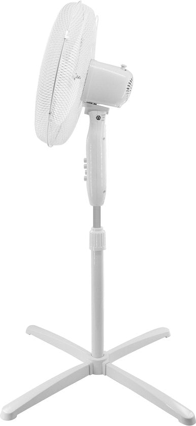 Inventum VST400W - Statiefventilator - 3 snelheden - Ø 40 cm - 80° oscillatie - Hoogte verstelbaar - Wit