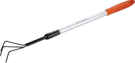 BLACK+DECKER Cultivator - Telescopische Steel 77 - 112 CM - 3 Tanden - Aluminium/ Koolstofstaal