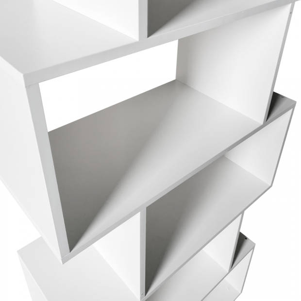 VDD Moderne Boekenkast - Wandkast met Gestapelde Kubussen - 185 cm Hoog - Wit - 30x70x185cm