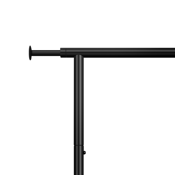 Yaheetech Kledingrek - Verstelbaar 129,5-189 cm - Verrijdbaar - 90 kg - Zwart