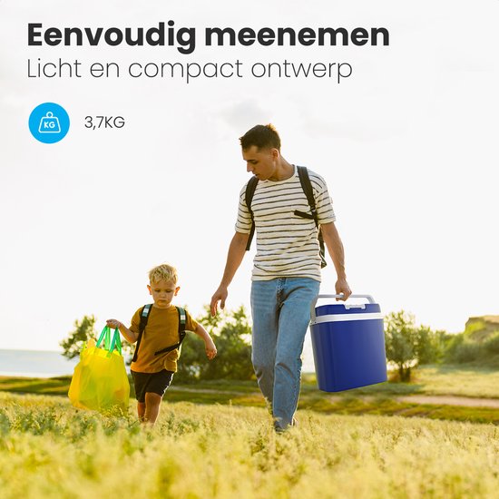 Auronic Koelbox Elektrisch 12V en 230 volt - Coolbox - Auto - Koelen en Verwarmen - 20L - Frigobox - Blauw