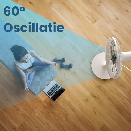Auronic Statiefventilator - Staande Ventilator - Luchtkoeler - Vloer en tafelventilator - 3-in-1 - 12 Snelheden - Stille Ventilator - Fan - Met Afstandsbediening - Wit