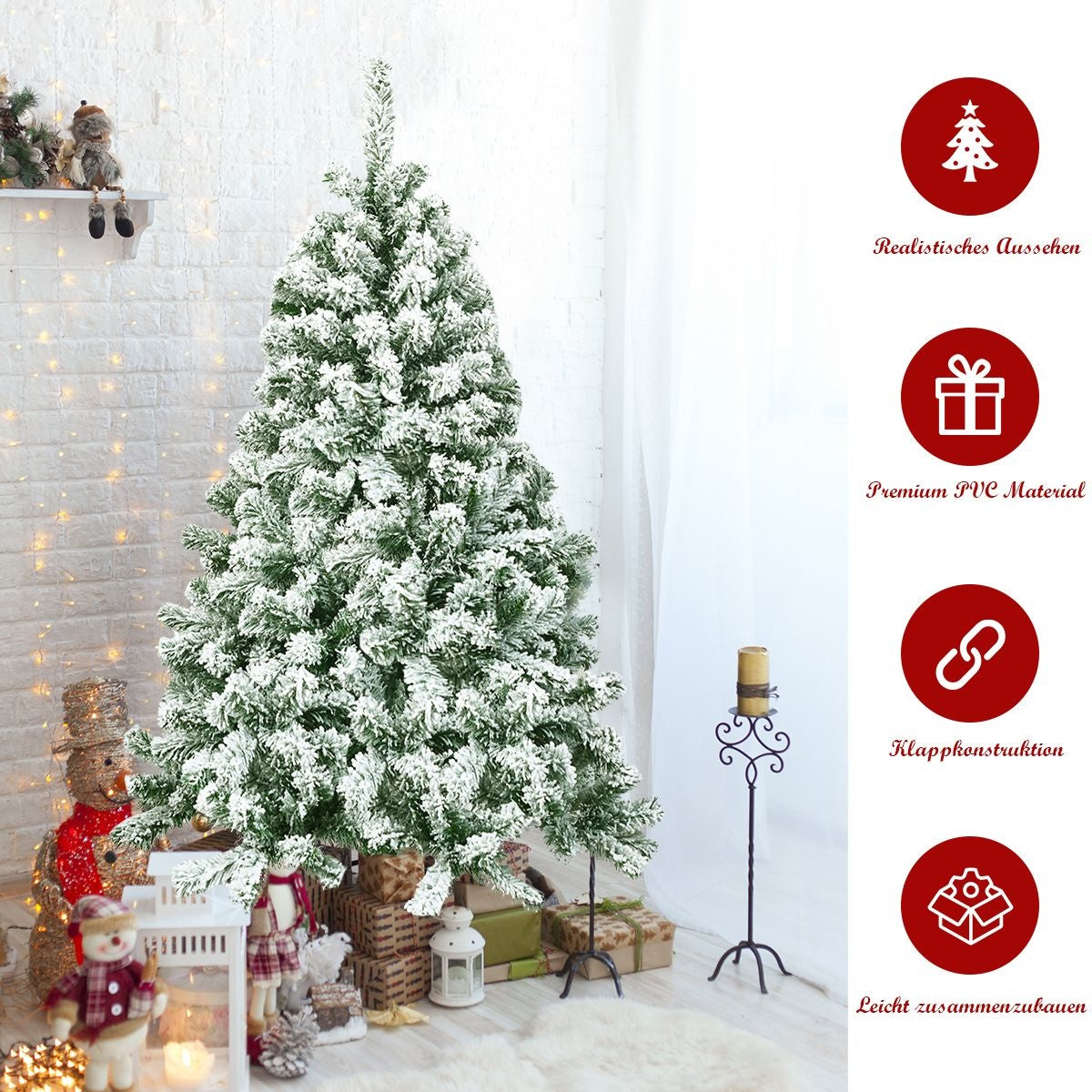 Coast Kunstkerstboom Met Metalen Voet En PVC Naalden - 180 cm