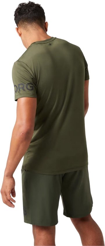 Björn Borg Sportshirt Heren Korte Mouw - Wit - Gerecycled Polyester - Maat M