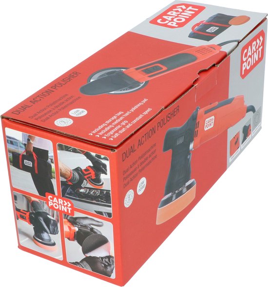 Carpoint Dual Action Polijstmachine - 650Watt - 6 snelheden - 2000-6400 Polijstbewegingen - 9mm Excentrische uitslag