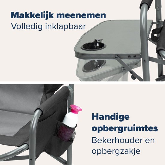 TRVLMORE Campingstoelen - Duo Pack - Opvouwbaar - Lichtgewicht - 120 kg draagvermogen - Zwart