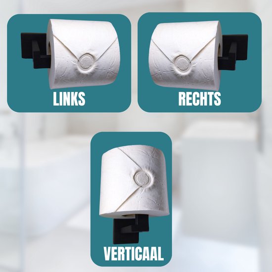 WC Rolhouder Inclusief Handdoekhaak - Toiletrolhouder - WC Papier Houder - WC Rol Houder RVS - Mat Zwart - Inclusief Montageset - Coopley