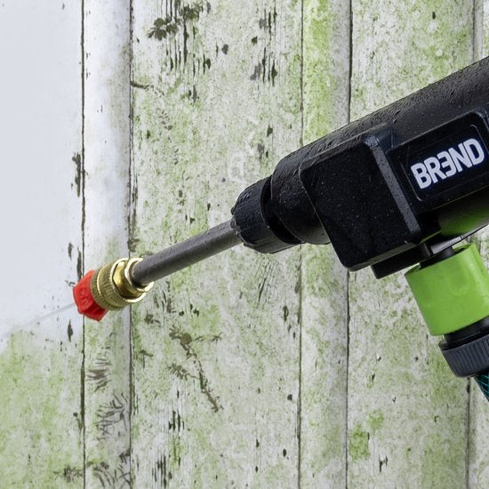 BREND BR-2235 Draadloze Hogedrukreiniger met Accu en Verstelbaar Mondstuk - 3 Sproeipatronen – Aanzuigslang en Fles - Zwart