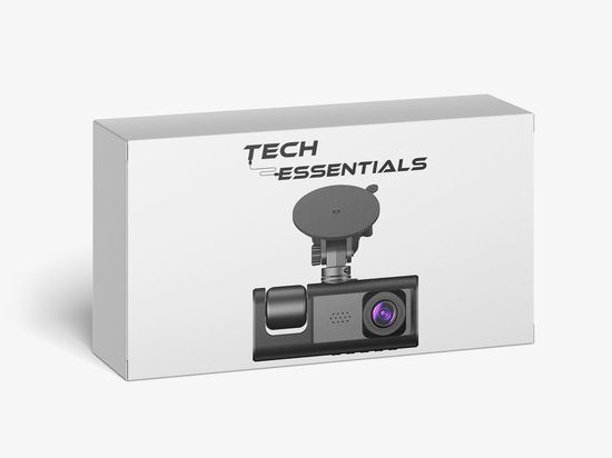 Tech Essentials® Dual Dashcam S1-Wifi Voor Auto - Met Achteruitrijcamera Universeel - Full HD - Met 64GB Micro SD-Kaart - Met Nachtzicht - APP | Voor En Achter