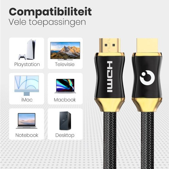 Auronic HDMI Kabel - 5M - 18Gbps - HDMI 2.0 - Hoge Snelheid en Resolutie - 4K (60 Hz) - Zwart