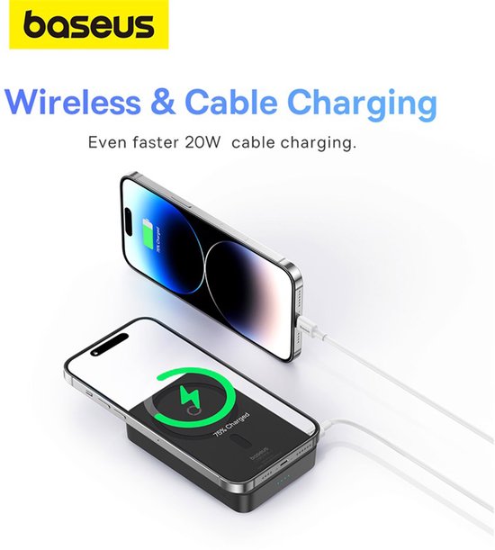 Baseus MagPro MagSafe Powerbank 20W met Standaard 5.000mAh Zwart