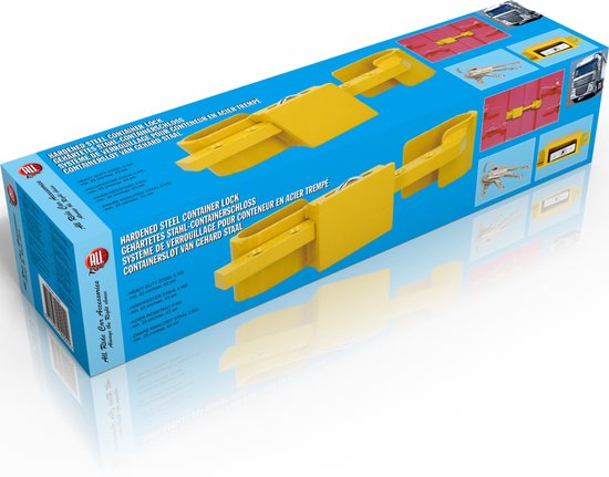 All Ride Containerslot 5KG - Container- en Trailerslot - Verstelbaar 23 tot 43 CM - Gehard Staal - Incl. 3 Reserve Sleutels - Geel