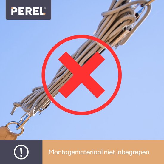 Perel Schaduwdoek - Polyester - UV-beschermend & Waterdicht - 5x5x5m - Terracotta