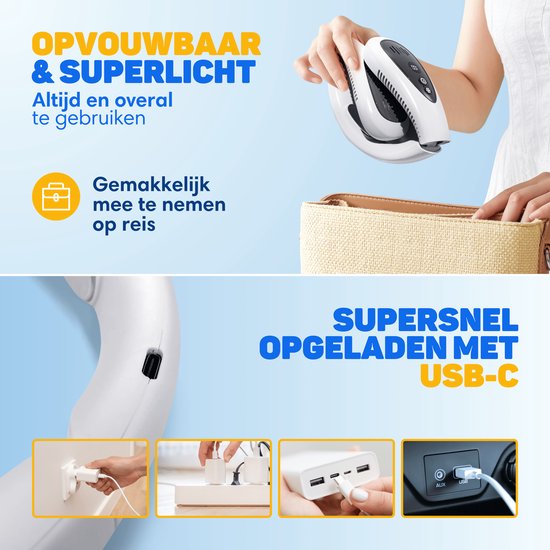 Vulpes Goods® Tech - Nek Ventilator met Koelelement - Oplaadbaar & Geruisloos - Draagbare Gezichtsventilator - 3 Standen met Extra Koeling - ELITE Versie