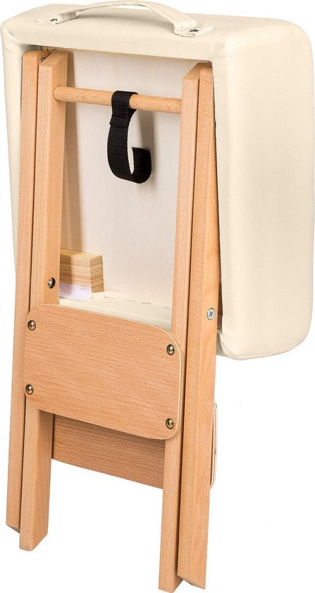 tectake - Massage Hocker met 2 rolkussens beige 400430
