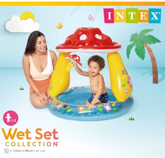 Intex Baby Opblaaszwembad Paddestoel- Ø 102 x 89 cm