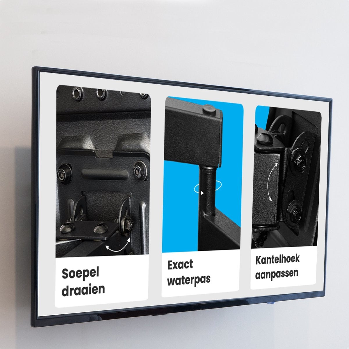 Auronic TV Beugel - Draaibaar en Kantelbaar - 37 tot 70 inch - Tot 60 KG - Zwart