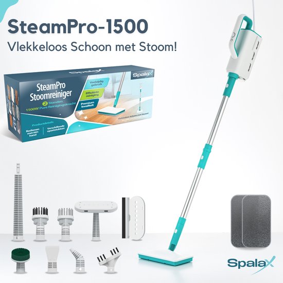 Spalax SteamPro Stoomreiniger & Handstomer - Tapijtreiniger / Vlekkenreiniger - Stoomreinigers - Stoomapparaat - Vloer, Bank, Tapijt