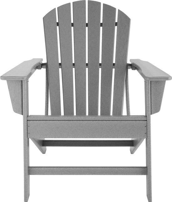 tectake - Tuinstoel Joan grijs - tuinstoel in houtlook – 404505