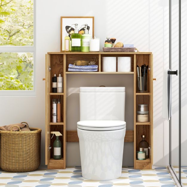 Cost Toilet Toiletkast met Dubbele Deur - Hout - Bruin - 87,5x18x98 cm