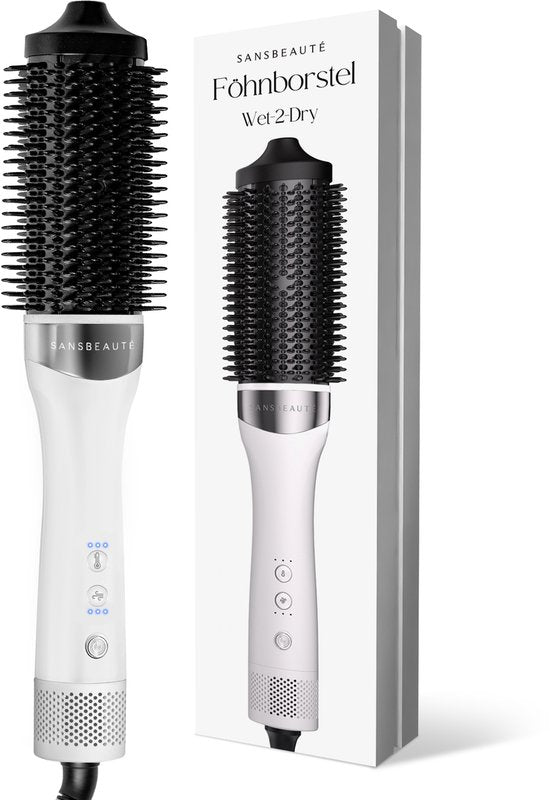 Sansbeauté® Wet-2-Dry Föhnborstel - Multistyler - Airstyler - Haarborstel - Krulborstel - Haarborstel - Stijlborstel - Warmteborstel - Volume en Krullen - Roterende Kabel