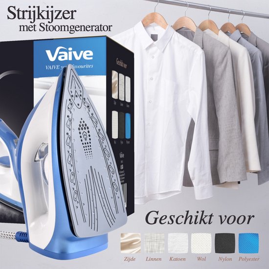 VAIVE SteamPrecision Strijkijzer met Stoomgenerator - Stoomstrijkijzer - Iron - Keramische Zool