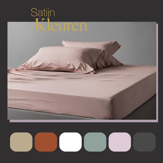 Ten Cate Premium Hoeslaken - Hoeslaken 90x200 - Hoeslakens - Katoensatijn - Geschikt voor boxspring en matras - Hoekhoogte 30cm - Elastiek Rondom - Strijkvrij - Roze - Blush
