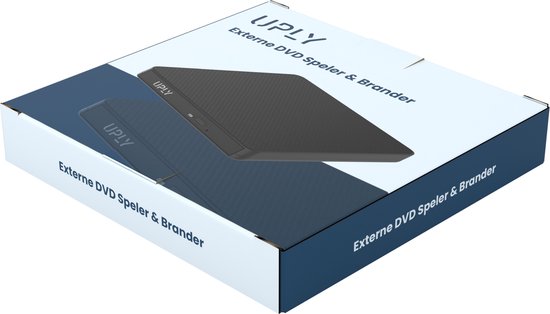 UPLY Externe DVD Speler - Windows en Mac - USB C en USB 3.0 - Externe DVD Speler voor Laptop - Externe DVD Speler en Brander - CD