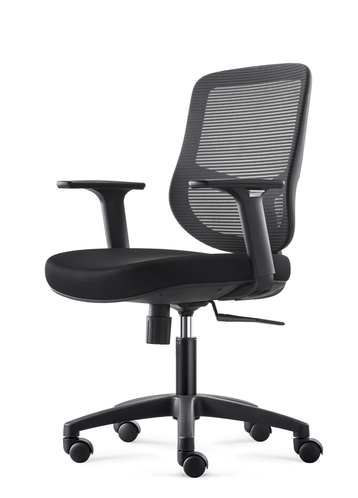 Bens 856-Eco-1 Ergonomische Bureaustoel – Zwart – Tot 130 kg – Verstelbare Rugleuning & Armsteunen – Comfortabel Kantoorstoeltje