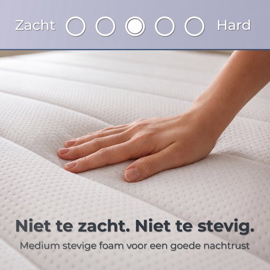 CozySense Matras – Medium – 25D PU-Schuim – Afneembare Wasbare Hoes – 13 cm Hoog