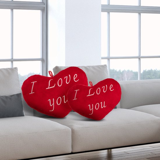 Valentijn Kussen Hart – I Love You – 26cm