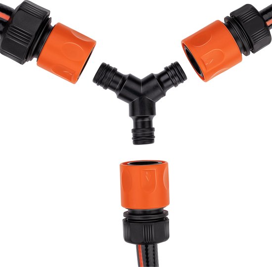 BLACK+DECKER Tuinslangkoppelstuk - 3-Weg - 7 x 6 x 2.1 CM - Zwart
