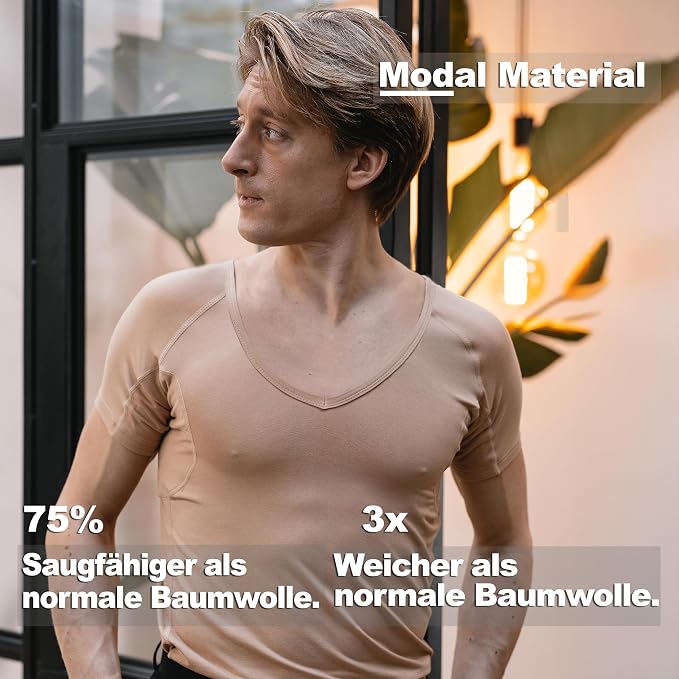 Fibershirts Anti-Zweet Ondershirt Heren – Maat M – Met ArmPads Pro & SILVADUR