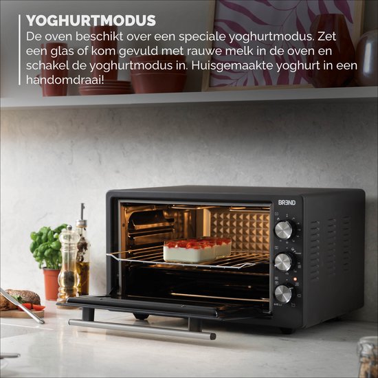 BREND BR-2210 Vrijstaande elektrische oven - 37 Liter - Mini oven - 1500W - met zelfreinigingsfunctie - 90 min. Timer - Incl. accessoires - tot 240 graden - RVS