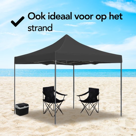 Brixy Partytent - Opvouwbaar - Easy Up - 3x3m - Waterdicht - Paviljoen - Incl. Draagtas - Zwart