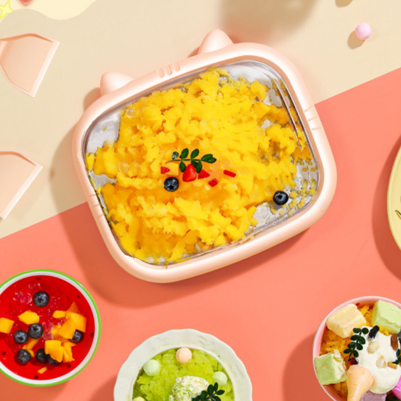 Royalstar IJsmachine IJsrolplaat Bevroren Yoghurt en Fruit 304 Roestvrijstalen Ijsbak IJsmaker Oranje IJsmaker Oranje
