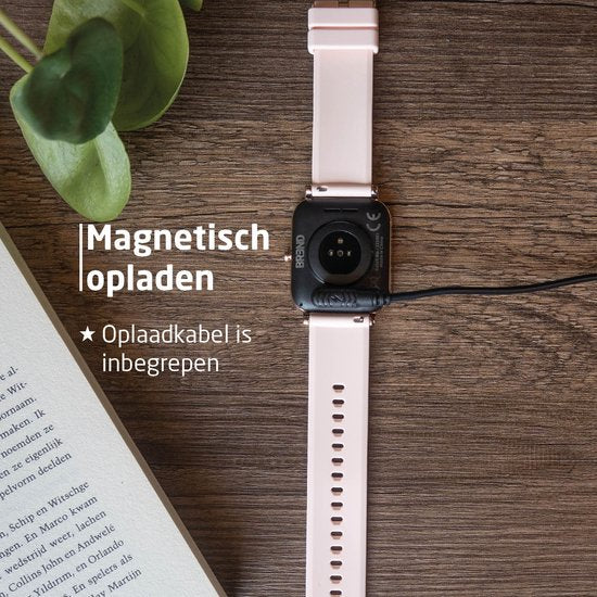 BREND Smartwatch voor Dames en Heren - Stappenteller, Bloeddrukmeter en Hartslagmeter - Sporthorloge - Waterdicht – Roze