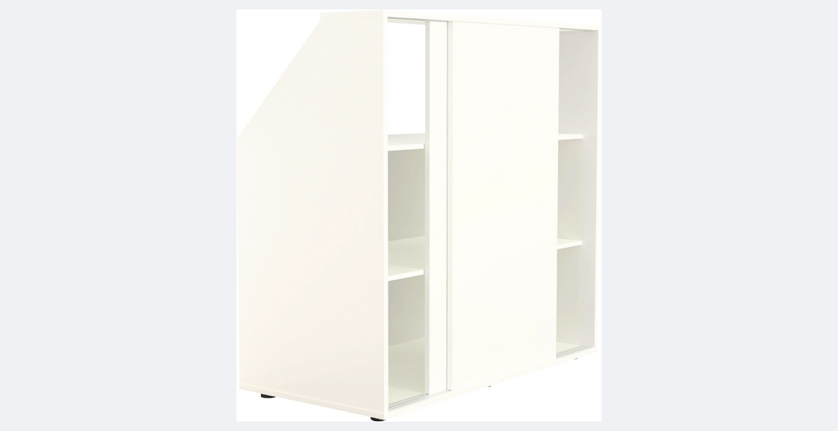 VDD Witte schuine wand kast 100×100×50 cm – compacte opbergkast voor zolder of slaapkamer