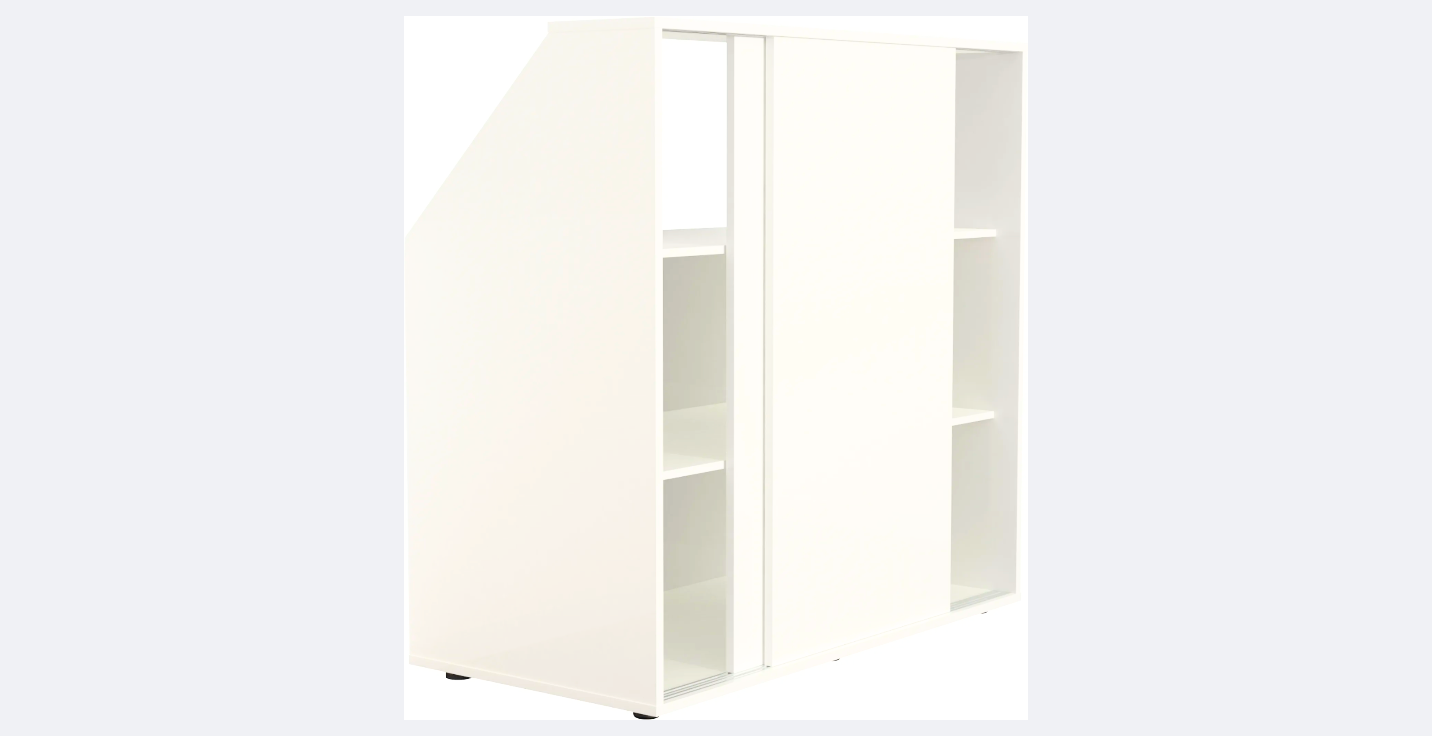 VDD Witte schuine wand kast 100×100×50 cm – compacte opbergkast voor zolder of slaapkamer