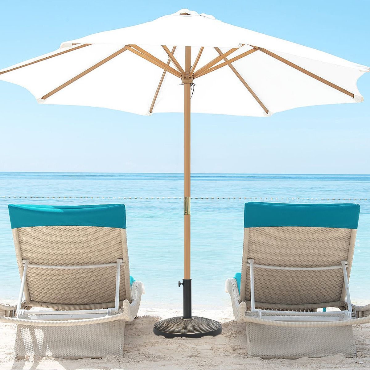 Coast Parasolvoet Rond 12 kg - Verstelbare Knop - 38/48 mm - 45 x 34 cm - Brons