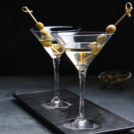 Martini cocktailglazen - glas - 4x stuks - 220 ml - Cocktail glazen - Cocktails drinken - Cocktails